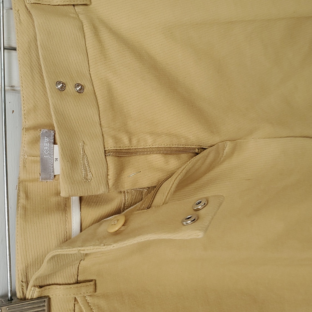 J. Crew Khaki Cotton-Blend Cropped Trousers Size 14 - Picture 4 of 9